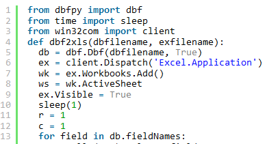 Python導出DBF文件到Excel的方法