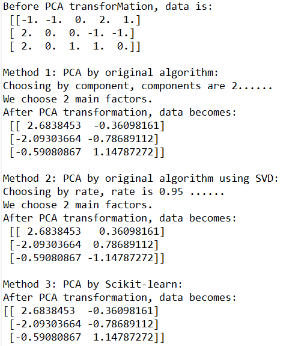 Python使用三種方法實現PCA算法